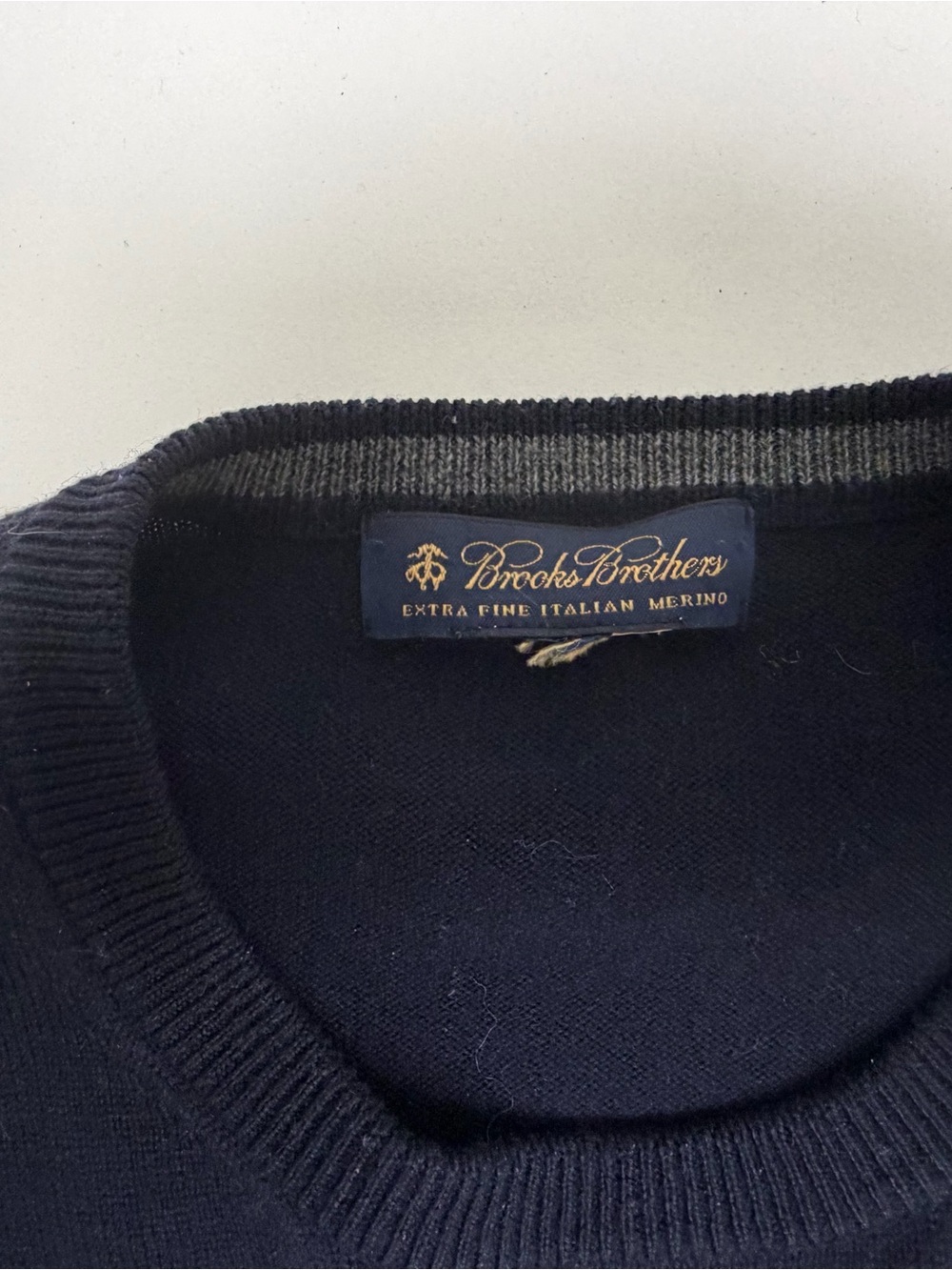 Brooks Brothers Men's Dark Navy Merino Crewneck Sweater